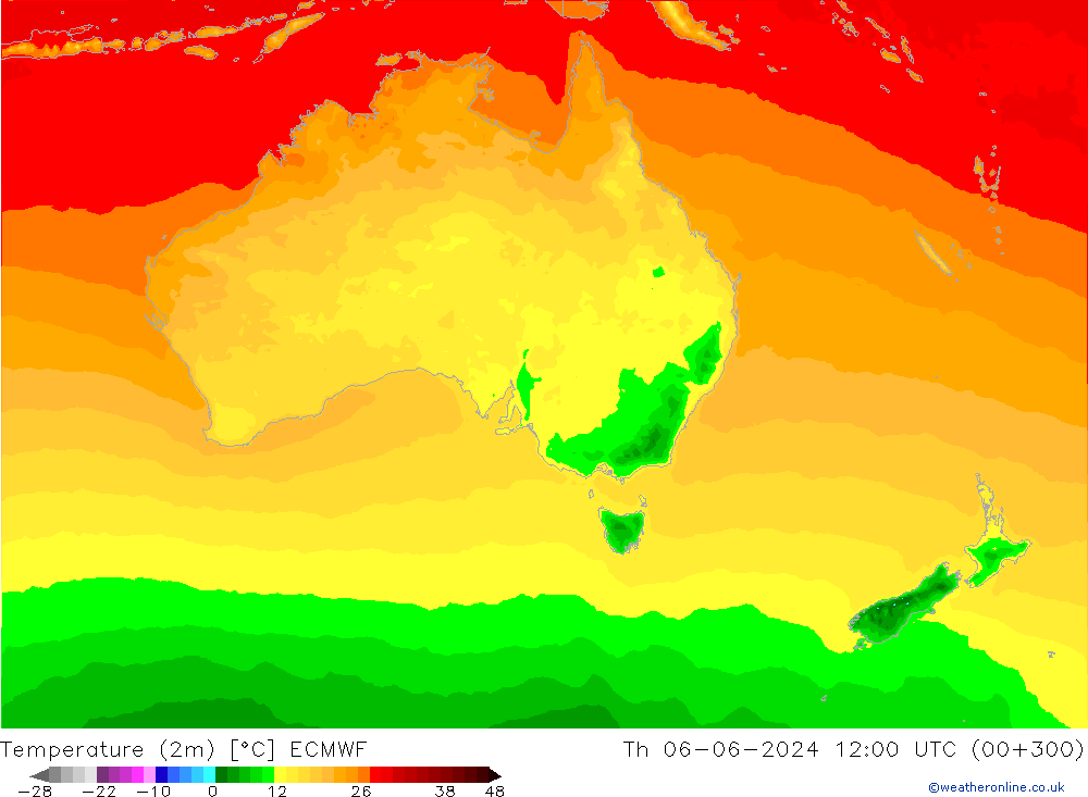 température (2m) ECMWF jeu 06.06.2024 12 UTC