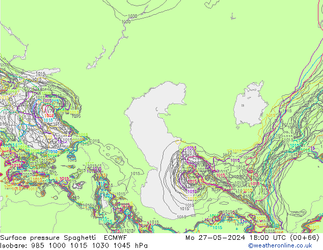 pression de l'air Spaghetti ECMWF lun 27.05.2024 18 UTC