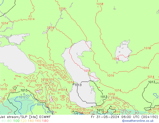 джет/приземное давление ECMWF пт 31.05.2024 06 UTC