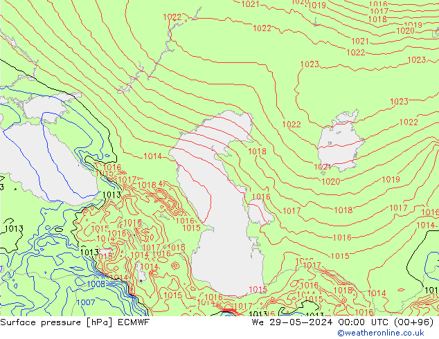 Surface pressure ECMWF We 29.05.2024 00 UTC