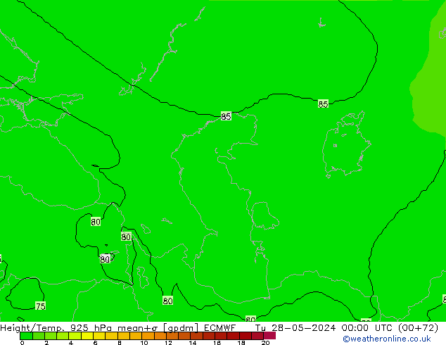 Géop./Temp. 925 hPa ECMWF mar 28.05.2024 00 UTC