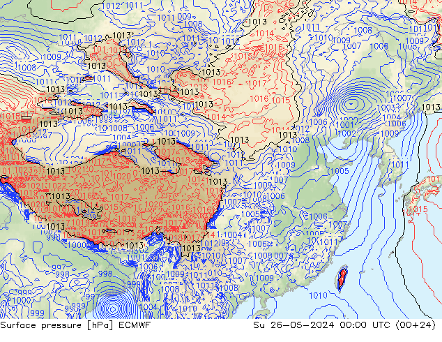 地面气压 ECMWF 星期日 26.05.2024 00 UTC