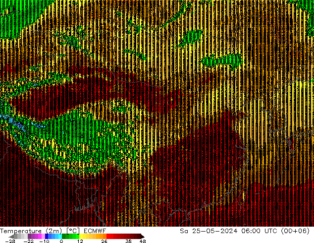 Temperatura (2m) ECMWF sáb 25.05.2024 06 UTC