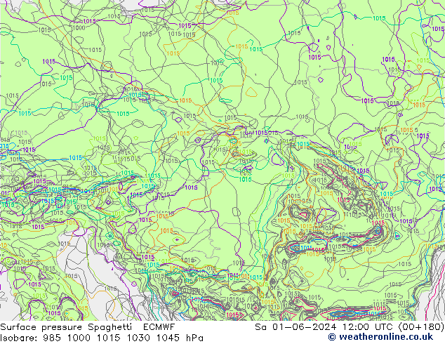 ciśnienie Spaghetti ECMWF so. 01.06.2024 12 UTC