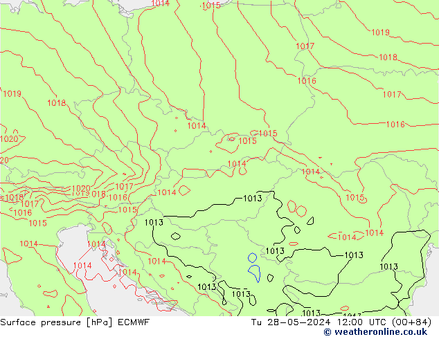 Surface pressure ECMWF Tu 28.05.2024 12 UTC