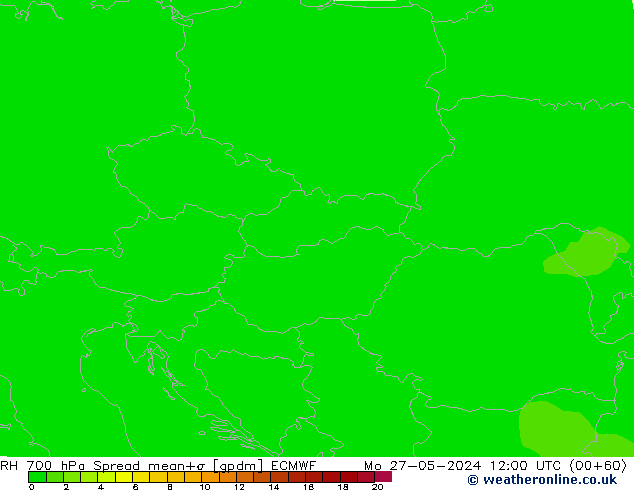 RH 700 hPa Spread ECMWF Mo 27.05.2024 12 UTC