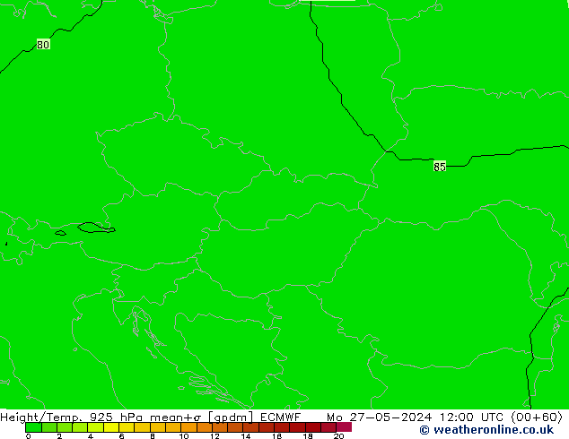 Height/Temp. 925 hPa ECMWF Po 27.05.2024 12 UTC