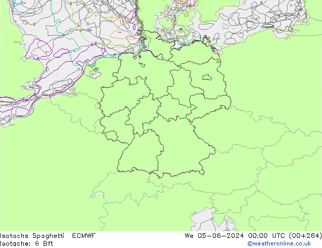 Isotaca Spaghetti ECMWF mié 05.06.2024 00 UTC