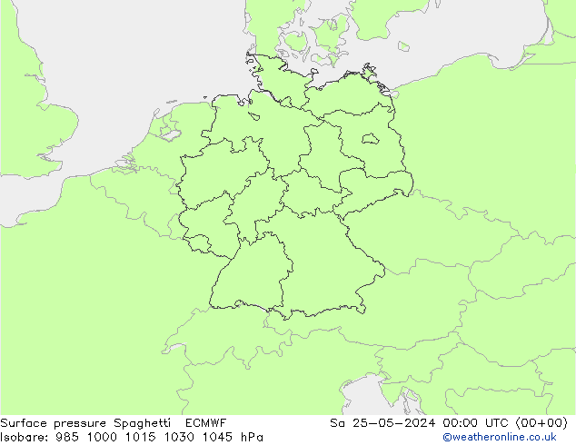 приземное давление Spaghetti ECMWF сб 25.05.2024 00 UTC