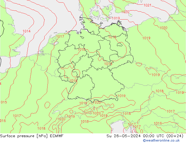 Surface pressure ECMWF Su 26.05.2024 00 UTC