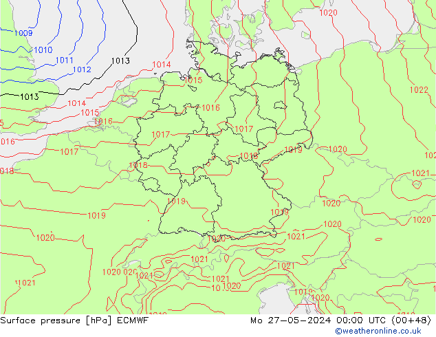 Yer basıncı ECMWF Pzt 27.05.2024 00 UTC