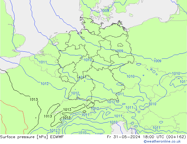 Bodendruck ECMWF Fr 31.05.2024 18 UTC