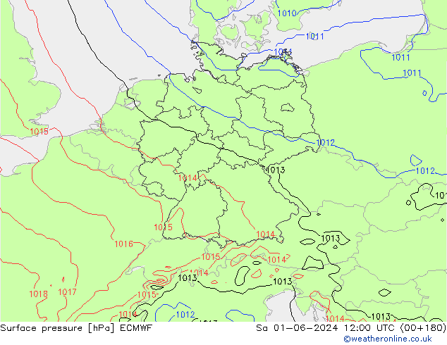 pression de l'air ECMWF sam 01.06.2024 12 UTC