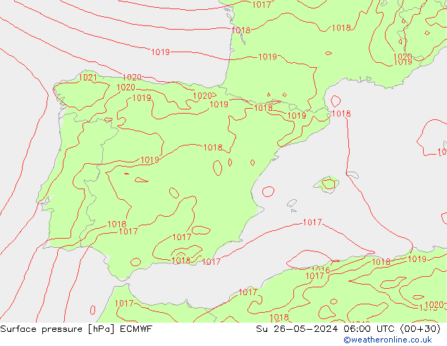 pression de l'air ECMWF dim 26.05.2024 06 UTC