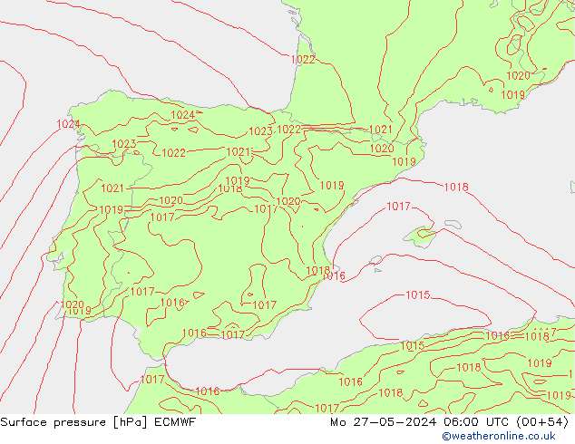 pression de l'air ECMWF lun 27.05.2024 06 UTC