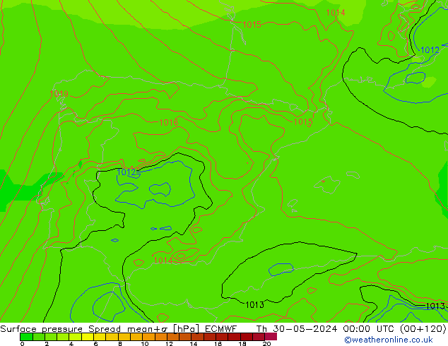 pression de l'air Spread ECMWF jeu 30.05.2024 00 UTC