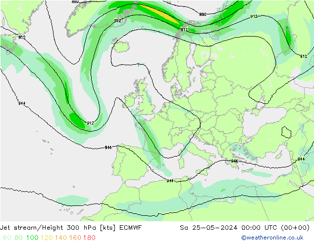 高速氣流 ECMWF 星期六 25.05.2024 00 UTC