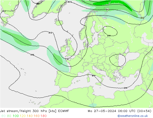 Jet stream ECMWF Seg 27.05.2024 06 UTC