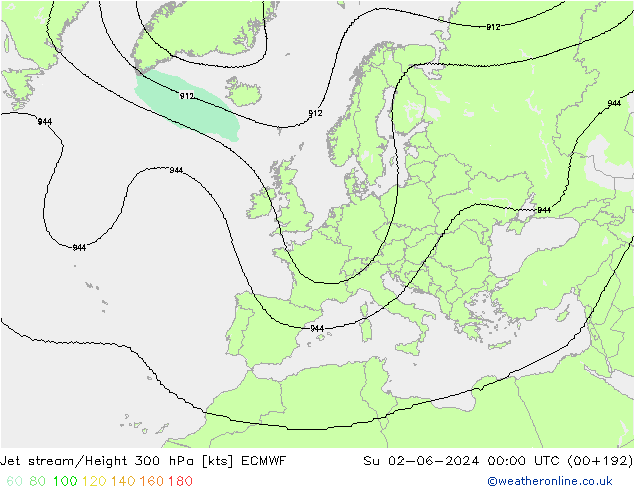 джет ECMWF Вс 02.06.2024 00 UTC