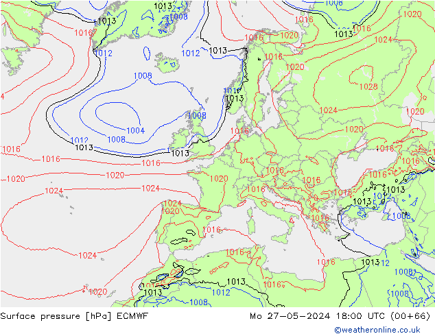 Luchtdruk (Grond) ECMWF ma 27.05.2024 18 UTC