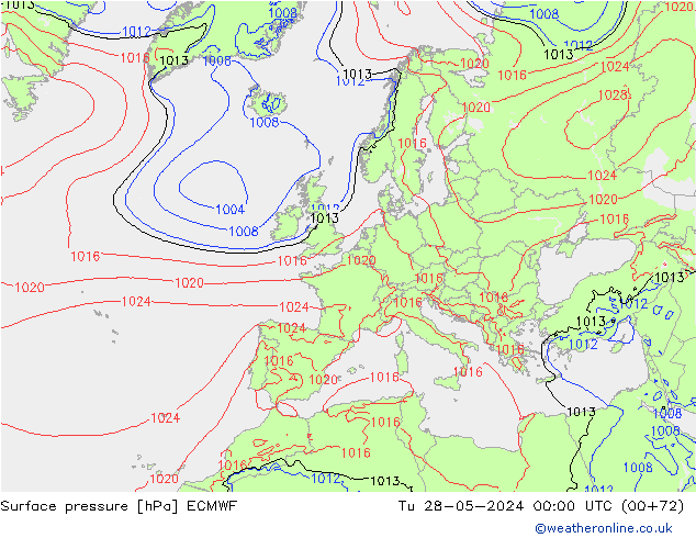 приземное давление ECMWF вт 28.05.2024 00 UTC