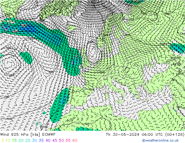 Rüzgar 925 hPa ECMWF Per 30.05.2024 06 UTC