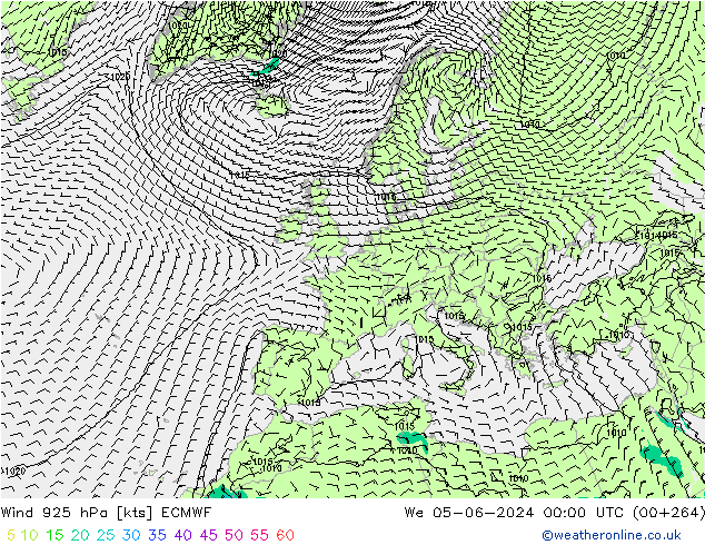 Wind 925 hPa ECMWF We 05.06.2024 00 UTC