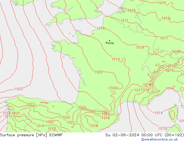 Bodendruck ECMWF So 02.06.2024 00 UTC