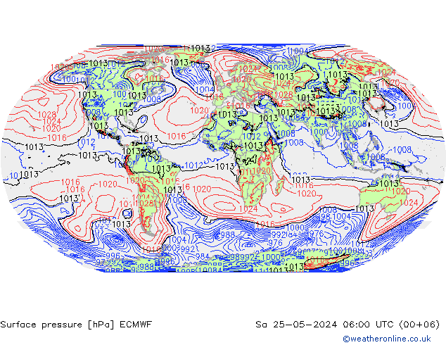 Luchtdruk (Grond) ECMWF za 25.05.2024 06 UTC