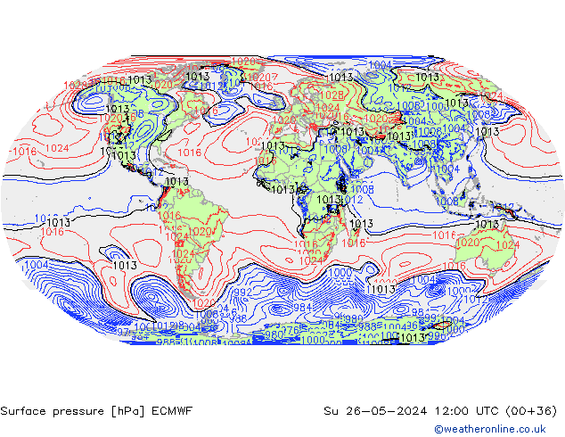 ciśnienie ECMWF nie. 26.05.2024 12 UTC