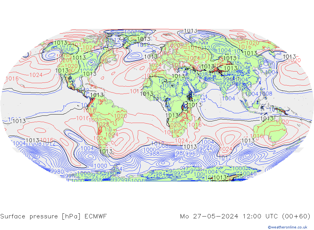 Luchtdruk (Grond) ECMWF ma 27.05.2024 12 UTC