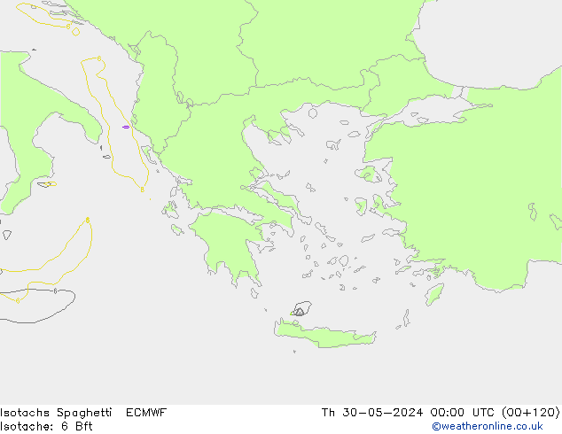 Izotacha Spaghetti ECMWF czw. 30.05.2024 00 UTC