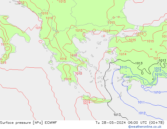 Surface pressure ECMWF Tu 28.05.2024 06 UTC