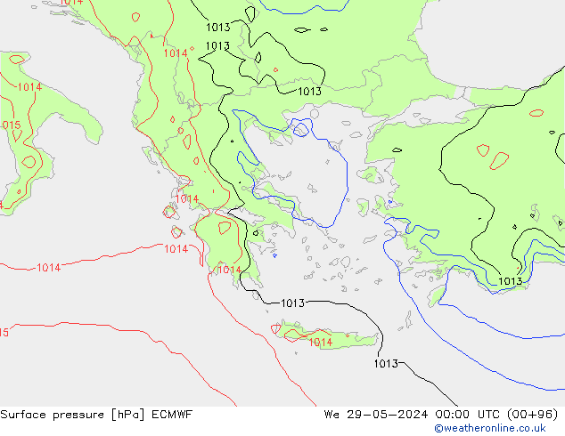 Surface pressure ECMWF We 29.05.2024 00 UTC