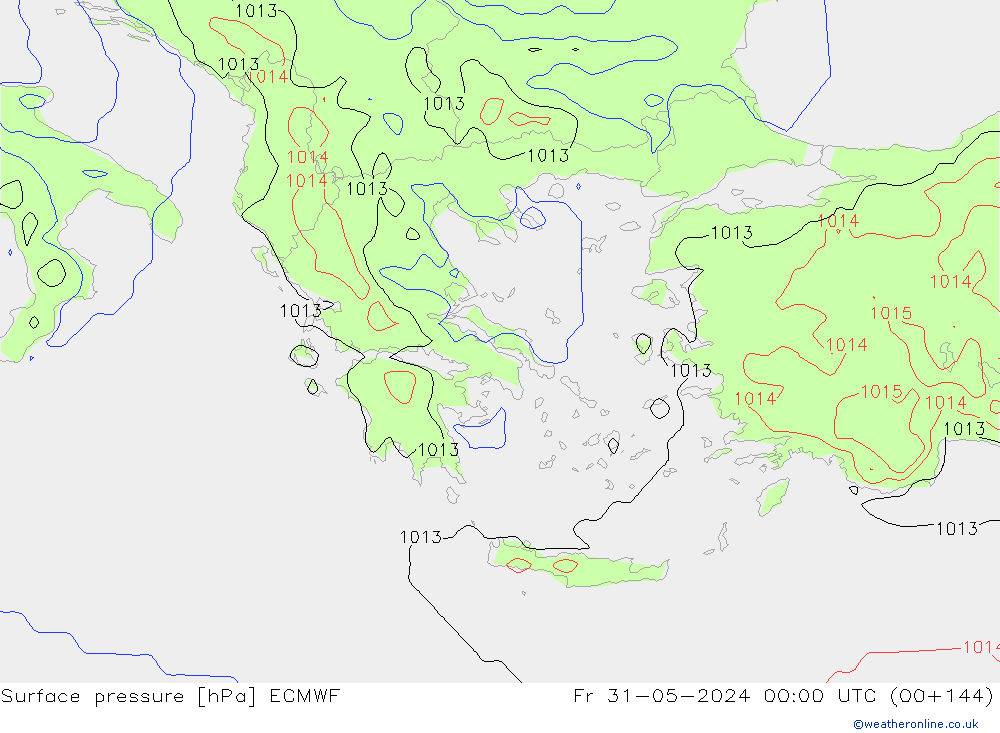 Surface pressure ECMWF Fr 31.05.2024 00 UTC