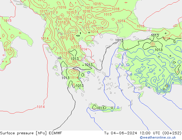 приземное давление ECMWF вт 04.06.2024 12 UTC