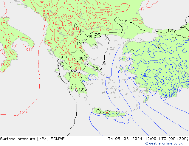 Surface pressure ECMWF Th 06.06.2024 12 UTC