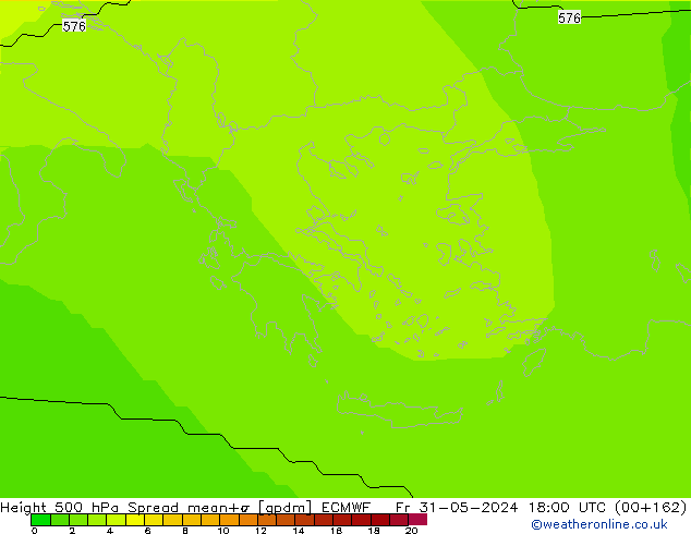 Height 500 hPa Spread ECMWF ven 31.05.2024 18 UTC