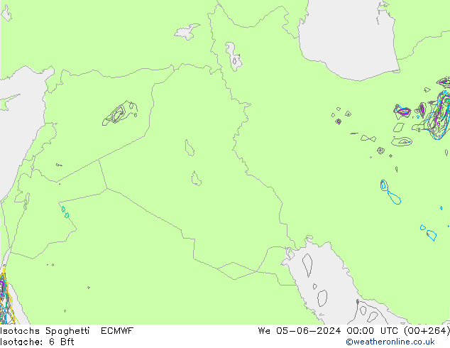 Isotachen Spaghetti ECMWF wo 05.06.2024 00 UTC