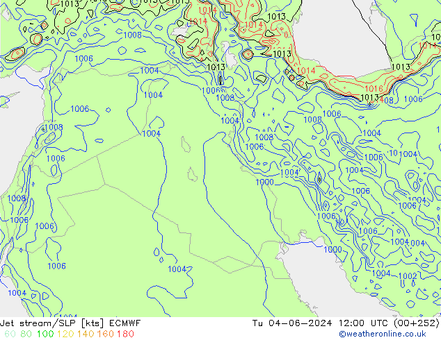 Straalstroom/SLP ECMWF di 04.06.2024 12 UTC