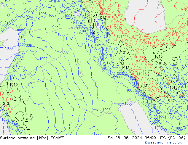 ciśnienie ECMWF so. 25.05.2024 06 UTC