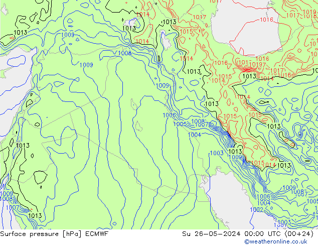 pressão do solo ECMWF Dom 26.05.2024 00 UTC