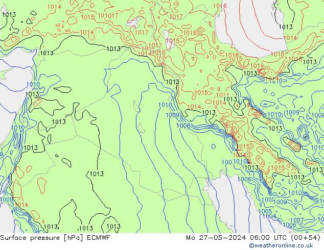 приземное давление ECMWF пн 27.05.2024 06 UTC