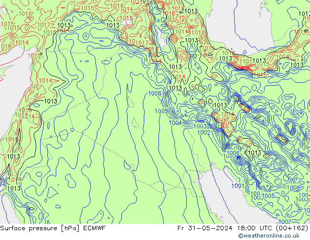 Pressione al suolo ECMWF ven 31.05.2024 18 UTC