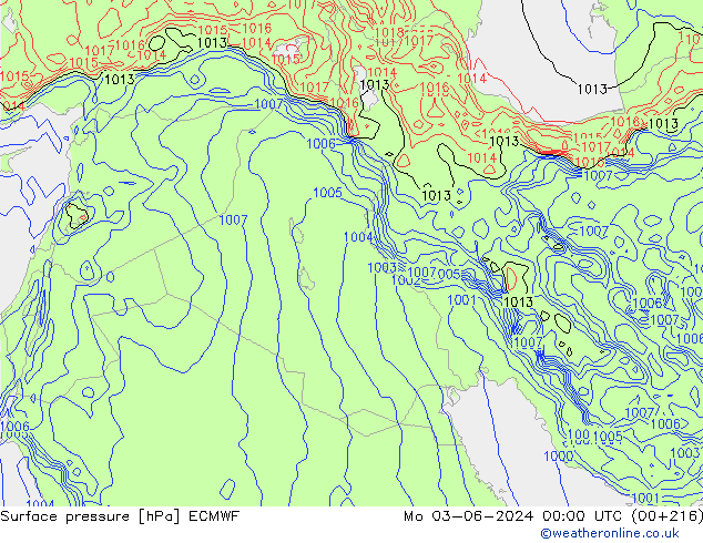 Yer basıncı ECMWF Pzt 03.06.2024 00 UTC