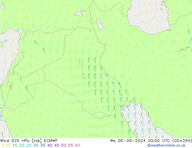 Vento 925 hPa ECMWF Qua 05.06.2024 00 UTC