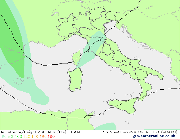 Straalstroom ECMWF za 25.05.2024 00 UTC