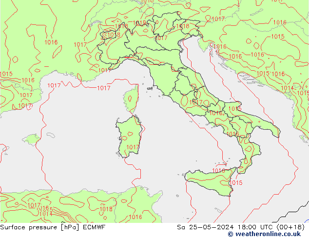 pression de l'air ECMWF sam 25.05.2024 18 UTC