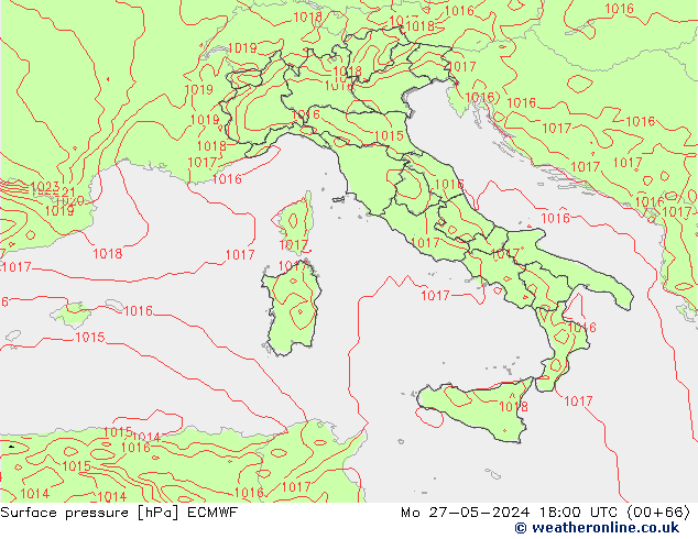 Luchtdruk (Grond) ECMWF ma 27.05.2024 18 UTC