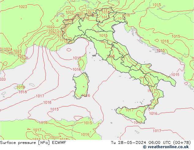 pression de l'air ECMWF mar 28.05.2024 06 UTC